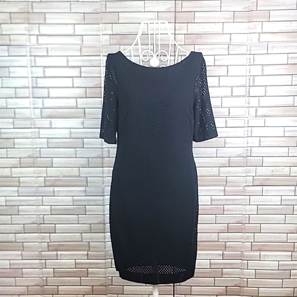 Grayson black wicker lace sheath dress Size  S